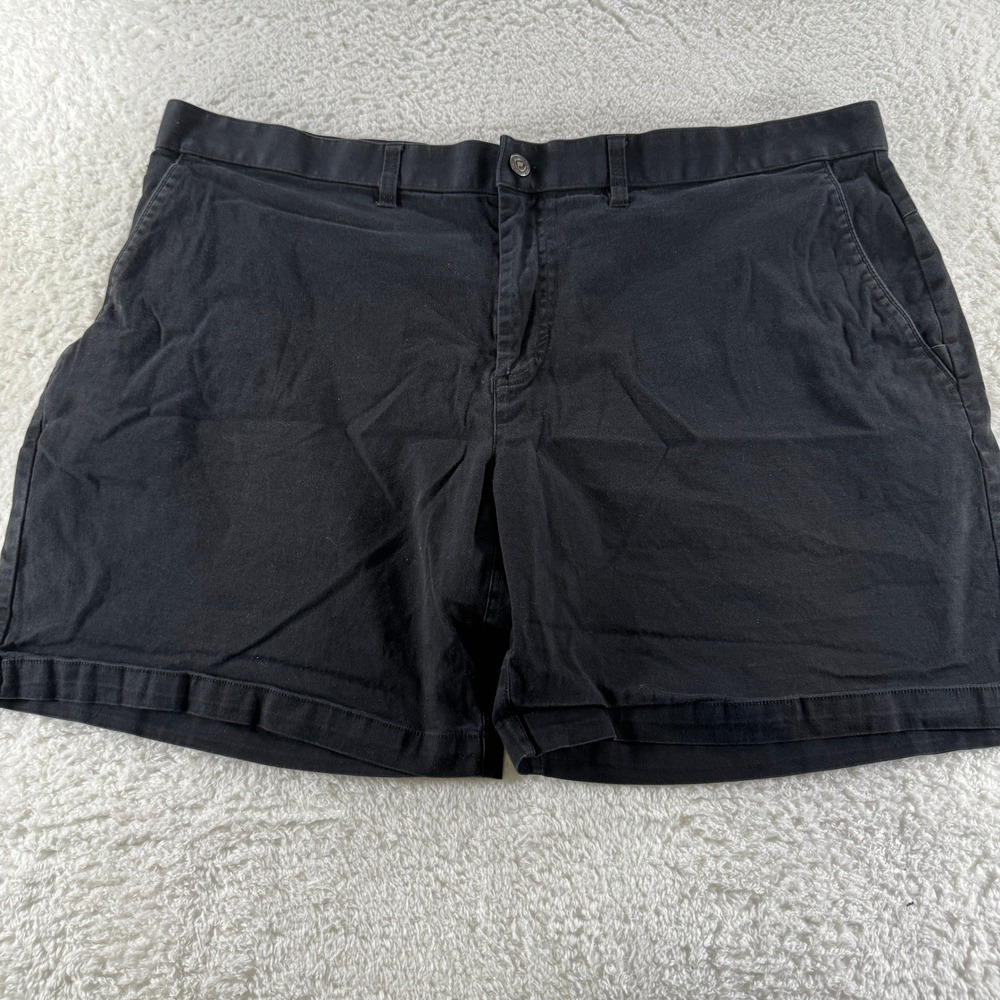 Fabletics Men's Flat Front Chino Black‎ Shorts 7" Inseam Size 44 Golf Preppy